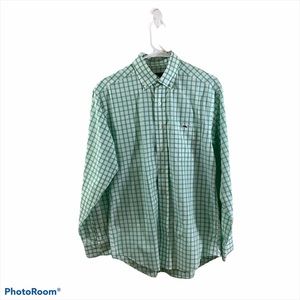 Vineyard Vines Cotton Tucker Shirt Button Down Plaid Green White